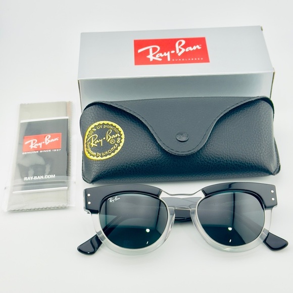 Ray-Ban Mega Hawkeye Sunglasses RB0298S black Transparent Frame Gray Lenses - Picture 14 of 14